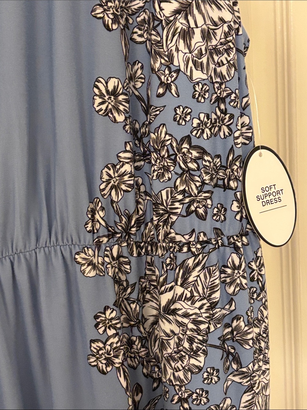Soma Soft Support Blue Floral Stretch Maxi Dress with Pockets XL - Picture 4 of 6